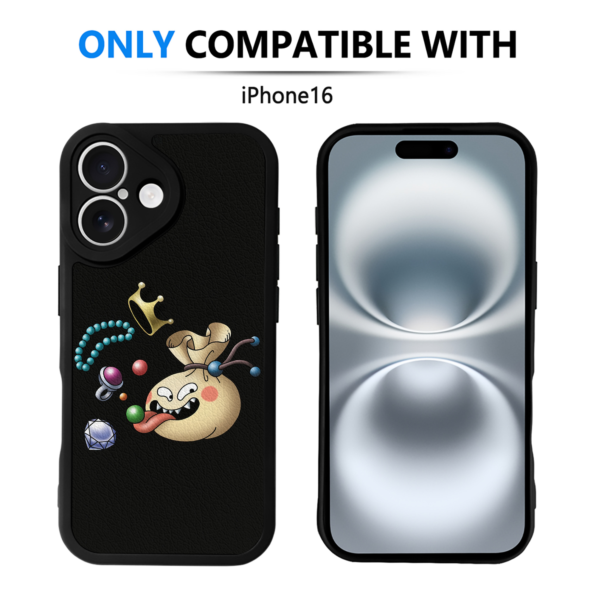 （画像用） ドラゴンクエスト Doragon Kuesuto Dragon Quest 【iPhone 16シリーズ対応】シリコンスマホケース（レザー調） 材質：シリコン